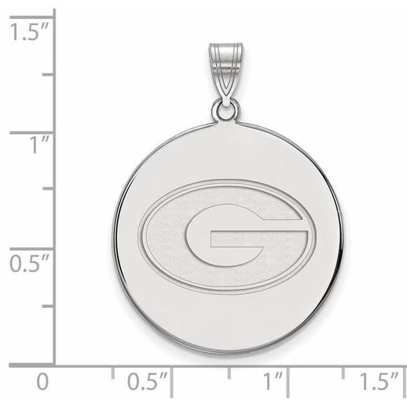 14k White Gold U. of Georgia XL Disc 'G' Pendant
